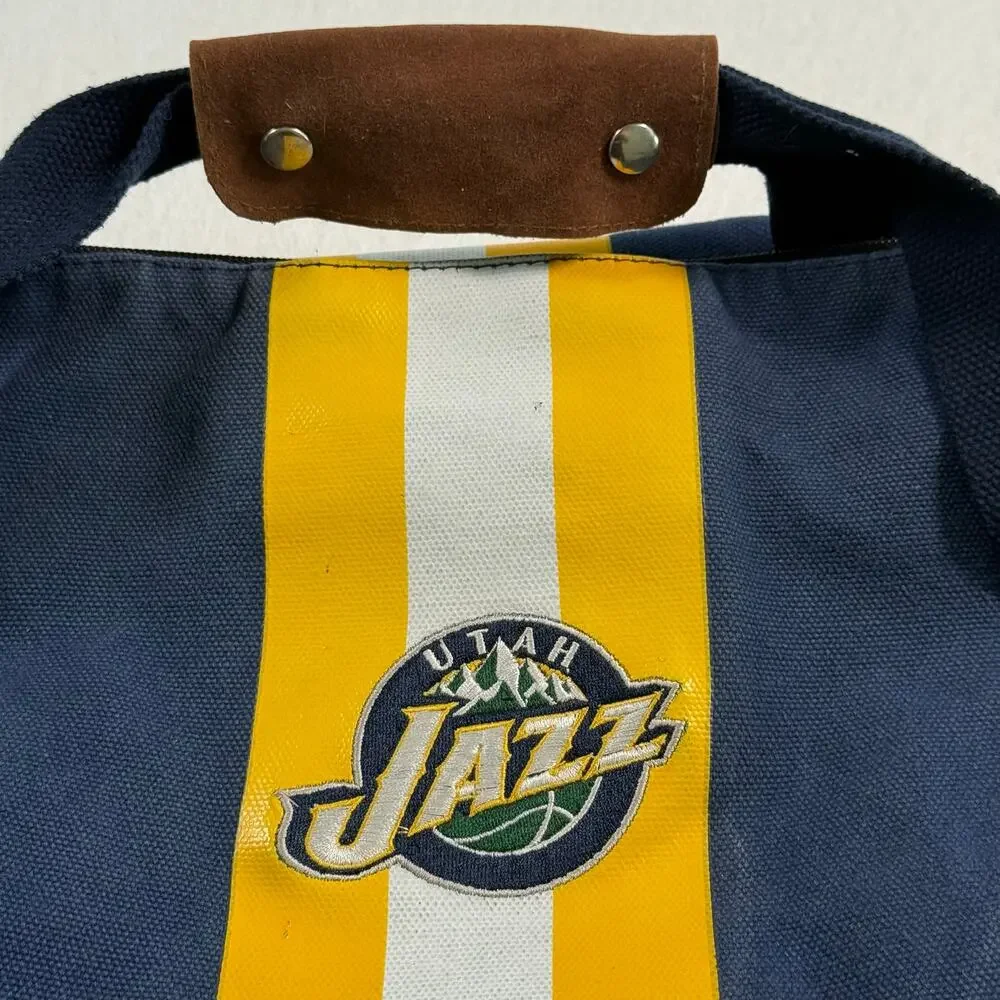 Vintage Utah Jazz Duffle Bag Blue & Gold Canvas Bag